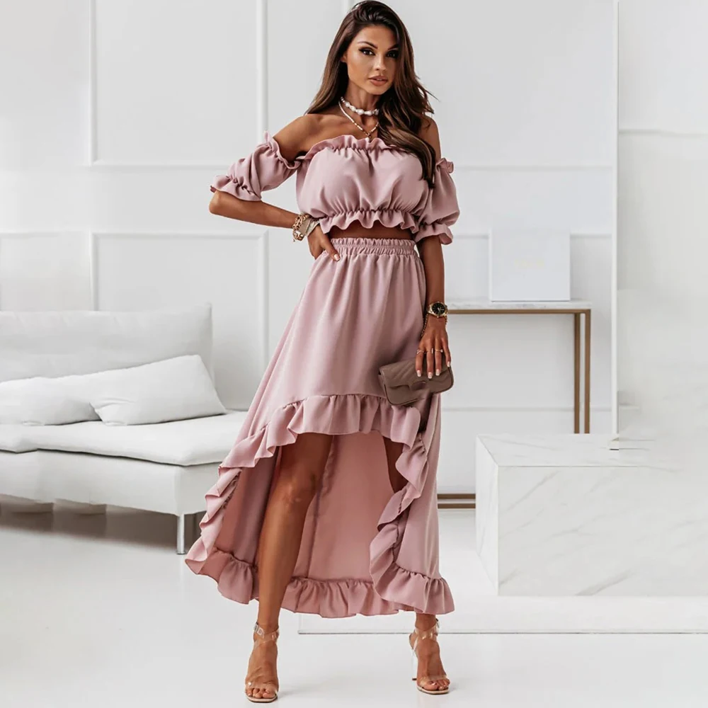 2024-Off-Shoulder-Two-Piece-Set-Women-Summer-Ruffle-Backless-Outfits-Puff-Sleeve-Strapless-Beach-Party-21