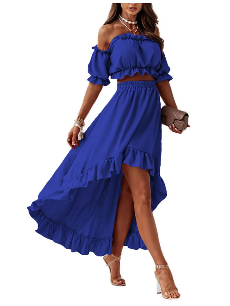 2024-Off-Shoulder-Two-Piece-Set-Women-Summer-Ruffle-Backless-Outfits-Puff-Sleeve-Strapless-Beach-Party-24